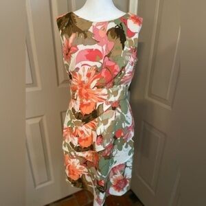 Connected Apparel Tropical Floral Sleeveless Dress